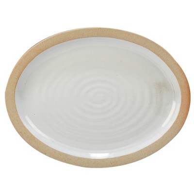 Certified International Artisan Oval Ceramic Serving Platter 16" x 12" - White/Brown