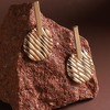SOHI Women's California Gold Metallic Textured Drop Earrings - 2 of 4