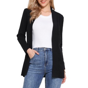 INSPIRE CHIC Women's Casual Open Front Long Sleeve Stretchy Soft Knit Cardigans - 1 of 4