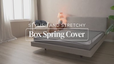 Twin Dark Blue Polyester Stretch Box Spring Cover