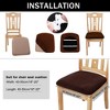 PiccoCasa Stretchable Velvet Cushion Chair Seat Slipcovers with Ties 4 Pcs - 4 of 4