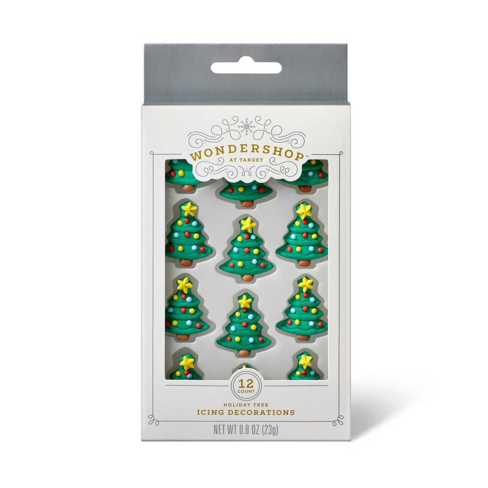 Christmas Trees 2D Icing Decorations - Wondershop pack of 2