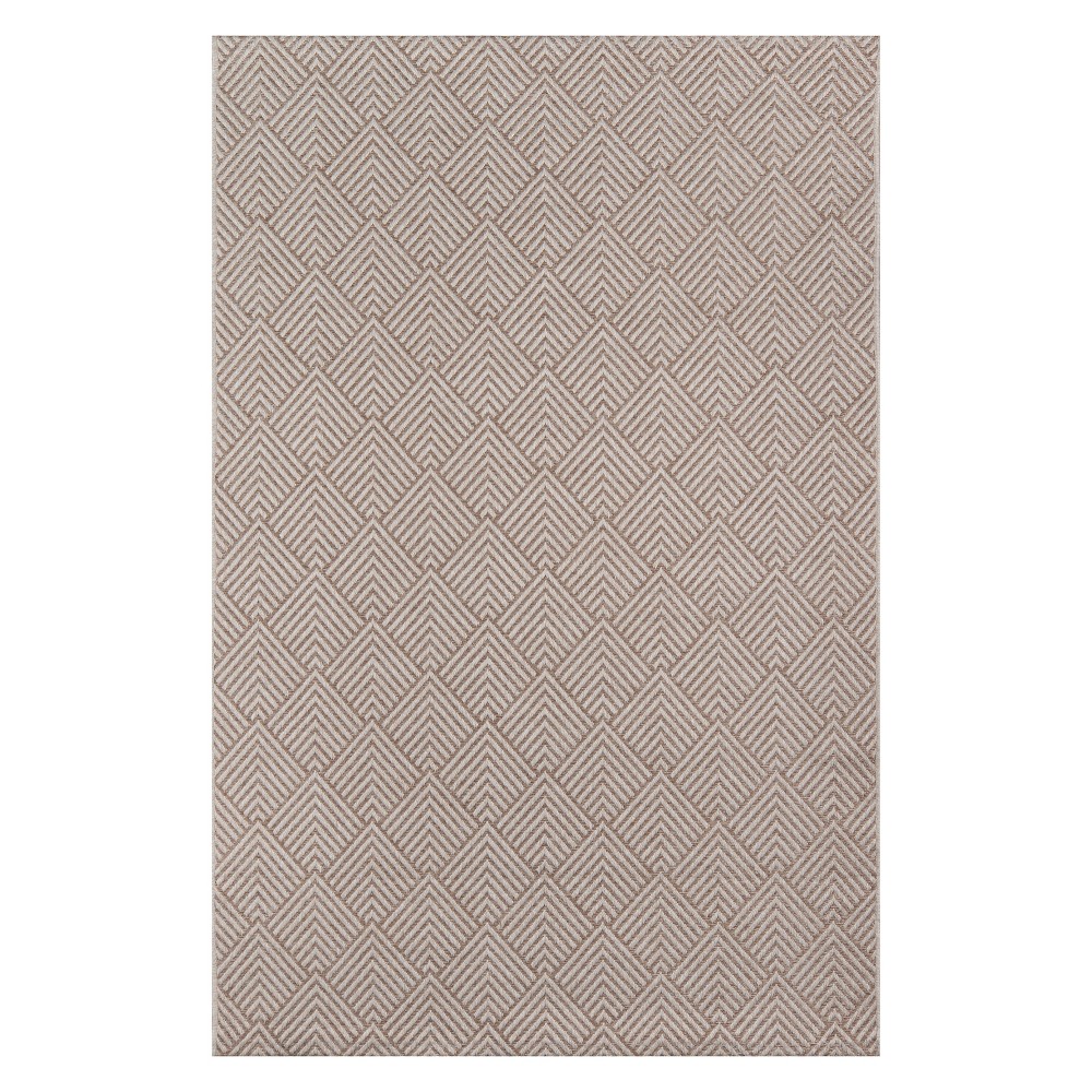 6'7inx9'6in Geometric Loomed Area Rug Beige - Momeni