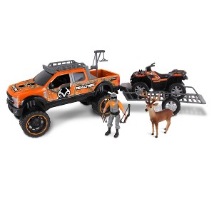 RealTree 10pc Hunting Playset: Ford F250 w/ Buck - 1:18 Scale, Set w/ Hunter - 1 of 4