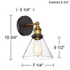 360 Lighting Burke Industrial Modern Wall Light Sconce Dark Bronze Brass Hardwire 7 1/4" Fixture LED Clear Glass for Bedroom Bathroom Living Room - 4 of 4
