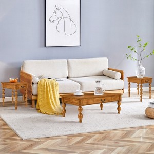 Bella Depot Retro 3-Piece Solid Wood Coffee Table Set with Storage Drawer, Vintage Design for Living Room and Office Decor - 1 of 4