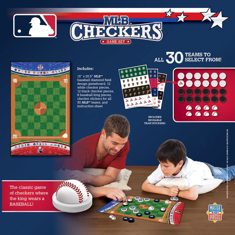 MasterPieces Officially licensed MLB League-MLB Checkers Board Game for Families and Kids ages 6 and Up, 4 of 7
