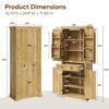 Bestier 72" Tall Kitchen Pantry Cabinet with Door Shelves, Food Pantry Cabinet with Sensor Light,  Farmhouse Storage Cabinets with Drawers, Natual Oak - 3 of 4