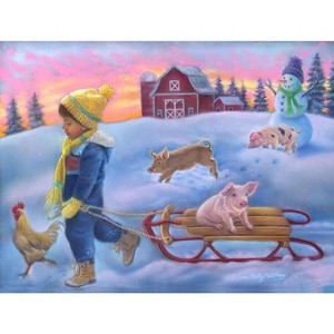 Sunsout Snow Day on the Farm 300 pc   Jigsaw Puzzle 35978 - 1 of 4