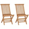vidaXL Solid Teak Wood Folding Patio Chairs-Brown Wooden Garden Seat-Set of 2-Outdoor Furniture-No Assembly - 2 of 4