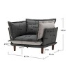 Oversized Chenille Armchair with Dual-Sided Cushions & Feather Filling, 43.5 in Wide Lounge Chair for Living Room or Bedroom-Cuddlewood - 4 of 4