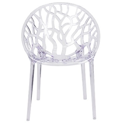 Elegant Transparent Cut-Out Design Stacking Accent Chair