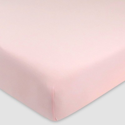 Honest Baby Organic Cotton Fitted Crib Sheet - Sea Salt Pink
