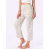 INSPIRE CHIC Women's 100% Cotton Pajama Bottoms Printed Loungewear Lightweight Sleep Pants with Pockets - 2 of 4