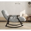 Upholstered Folding Lounge Rocking Chair with Adjustable High Back, Footrest, Side Pockets, and Thick Cushion for Living Room - 2 of 4