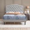 Streamdale Gray Velvet Upholstered Queen Platform Bed - 3 of 4