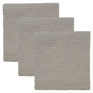 Gray Turkish Cotton Ripple Kitchen Towels (Set Of 3)