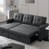 TIRAMISUBEST Linen Upholstered Sectional Sofa with Storage Chaise – Modern Gray Tufted Design for Compact to Medium Spaces-6 Color - 3 of 4
