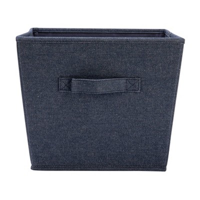 Denim Blue Fabric Stackable Storage Cubes with Cloth Handles