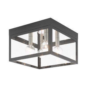 Livex Lighting Nyack 4 - Light Flush Mount in  Scandinavian Gray - 1 of 4