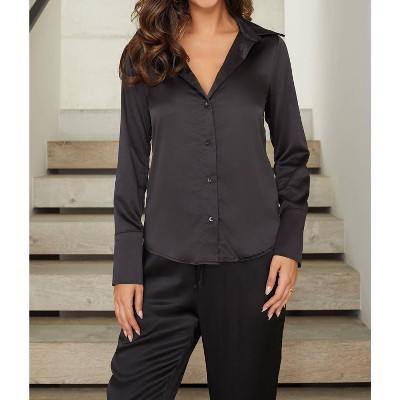 Women's SILKY BUTTON DOWN SHIRT - Milio Milano