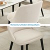 Set of 2 Modern Dining Chairs with Wood Legs - Upholstered Linen Fabric for Kitchen, Dining & Cafe - 4 of 4