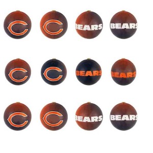 Evergreen Holiday Ball Ornaments, Set of 12, Chicago Bears - 1 of 4