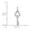Black Bow Jewelry 14k White Gold, Hannah Collection, Mini Initial I Shamrock Key Charm - 4 of 4