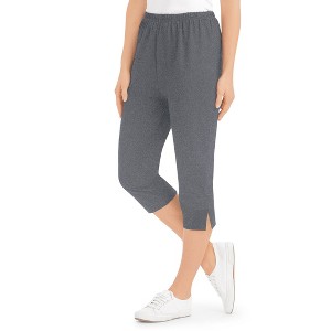Collections Etc Comfortable Elasticized Waistband Capris Leggings - 1 of 4