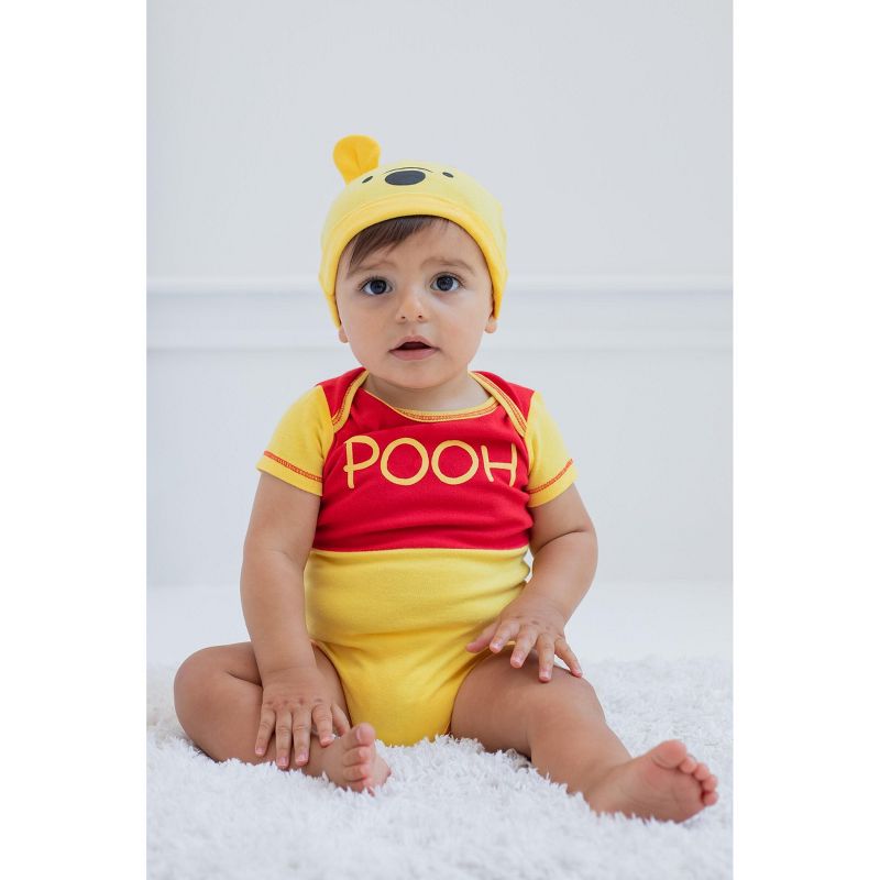 Disney Pixar Monsters Inc Incredibles Toy Story Mickey Mouse Pooh Lilo & Stitch Baby Bodysuit and Hat Set Newborn to Infant, 2 of 8