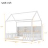 CAVINAS Twin Size Wood Montessori Bed with LED Light and Storage Bookshelf,House Floor Bed Frame with Guardrails,Toddler Bed for Bedroom - 3 of 4