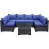 Garvee 7-Piece Outdoor Patio Set, Rattan Sectional Sofa with Cushions, Wicker Conversation Set for Balcony, Backyard, or Garden - 3 of 4