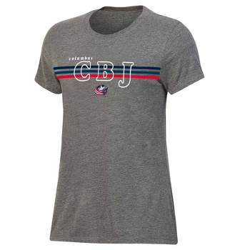 NHL Columbus Blue Jackets Women's Gray Short Sleeve Fashion T-Shirt