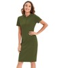 Coolmee Women's Easy Classic Short Sleeve Stretch Cotton Polo Dress Causal A Line Mini Dress - 3 of 4