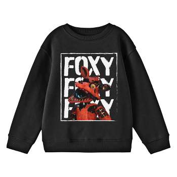 Five Nights At Freddy's Foxy In A Red Box Youth Black Crew Neck Sweatshirt  : Target