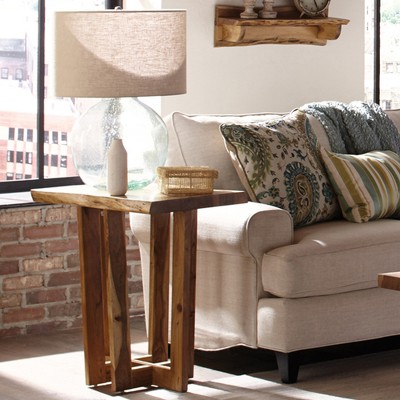 Berkshire Natural Acacia Wood Live Edge End Table