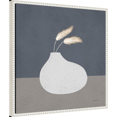 22" Sylvie Beaded White Framed Canvas Art Print