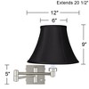 Possini Euro Design Modern Swing Arm Wall Lamp Brushed Nickel Plug-In Light Fixture Black Bell Shade for Bedroom Bedside Reading - 4 of 4