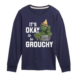Boys' - Sesame Street - Oscar Its Okay To Be Grouchy -Toddler and Youth Long Sleeve T-Shirt Long Sleeve Graphic T-Shirt - 1 of 3