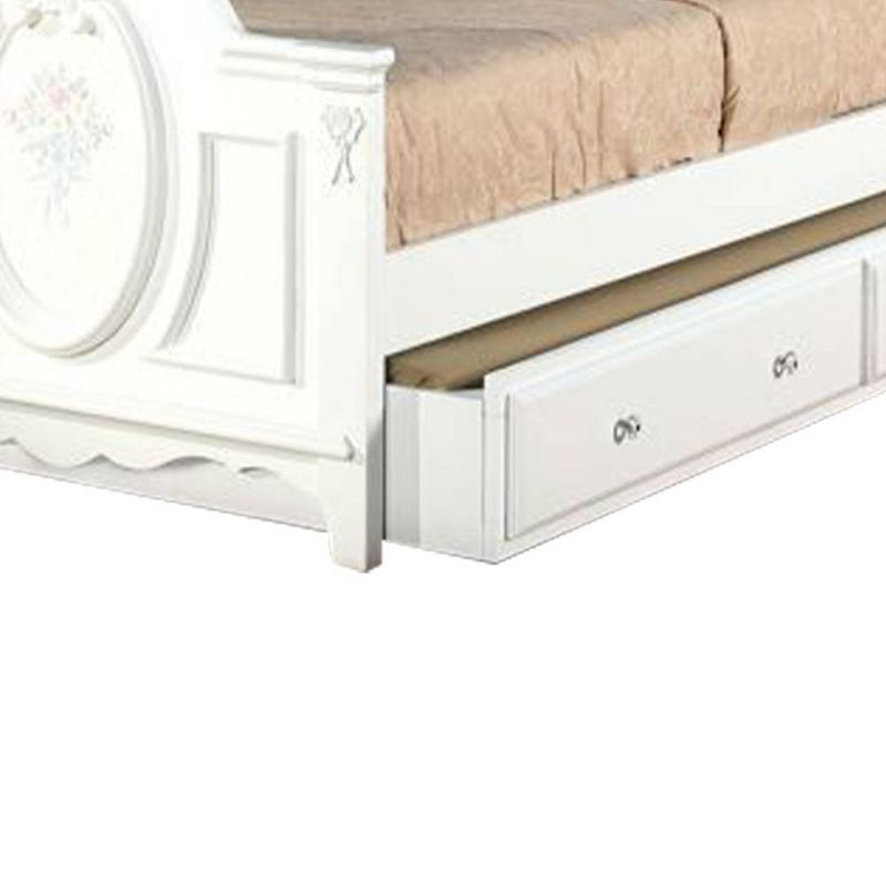 81&#34;Twin Bed Flora Bed White Finish - Acme Furniture, 5 of 9