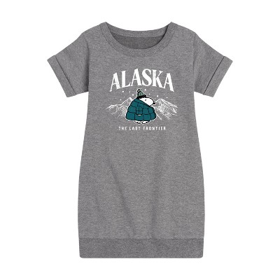 - Peanuts - Snoopy Alaska Last Frontier Graphic Short Sleeve Fleece Dress