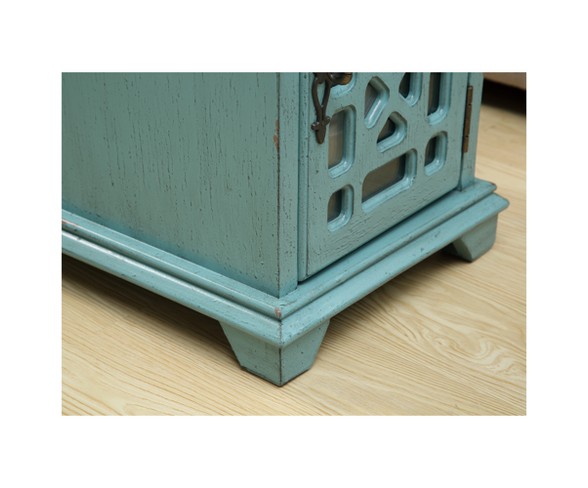 Chippendale Chairside Cabinet - Blue - Treasure Trove