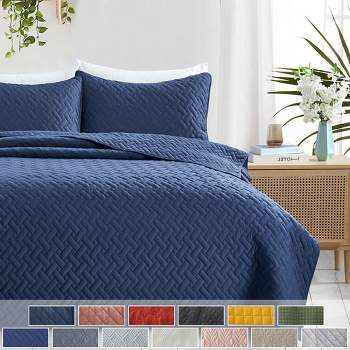 Peace Nest Premium Microfiber Ultra Soft Reversible Quilted Coverlet Set