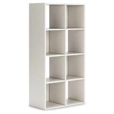 47.05" Aprilyn Eight Cube Organizer White - Signature Design by Ashley: Sleek Storage Cubbies, Laminated Surface, Open Back