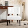 Beig Blended Leather Tufted Accent Chair with Oversized Seating - 2 of 4