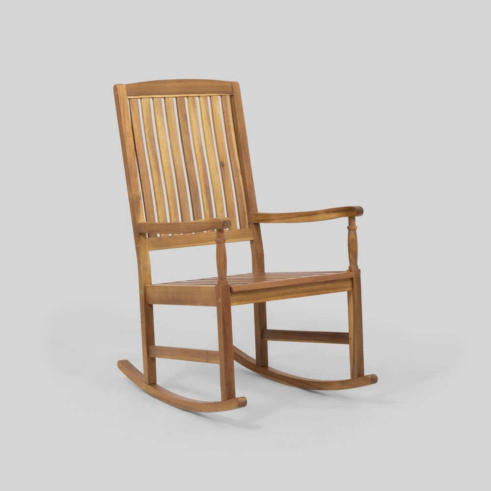 Arcadia Acacia Wood Rocking Chair Teak - Christopher Knight Home