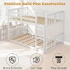 Zevemomo Low Twin Over Twin Bunk Bed, Solid Pine Wood Frame with Built-in Ladder, Converts to 2 Twin Beds, Space-Saving Floor Bed for Bedroom,White - 3 of 4