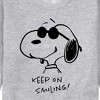 Men's - Peanuts - Joe Cool Keep On Smiling Graphic Fleece Sweatshirt - image 2 of 4