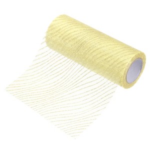 Unique Bargains Sheer Nylon Glitters Wave Mesh Decorative Ribbon Trim 6 Inch 10 Yards - 1 of 4