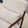 ORRD Mid-Century Modern Accent Chair & Coffee Table Set - Vintage Luxury, Beige Chair, Walnut-Tone Table - 3 of 4